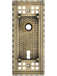 Pasadena Forged-Brass Back Plate with Keyhole in Antique Brass.